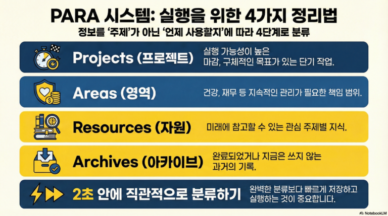 세컨드 브레인 제4장. PARA 시스템 완전 가이드