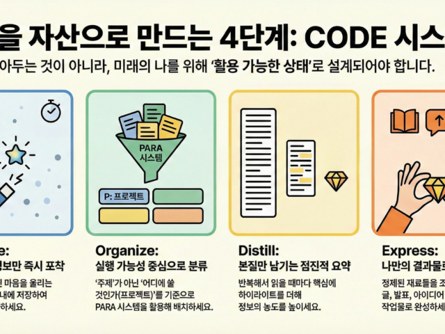 세컨드 브레인 제2장: CODE 시스템 – 지식 관리의 4단계