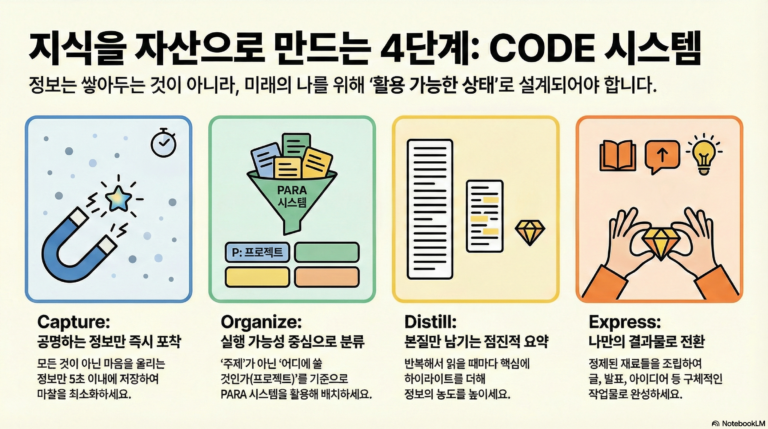 세컨드 브레인 제2장: CODE 시스템 – 지식 관리의 4단계