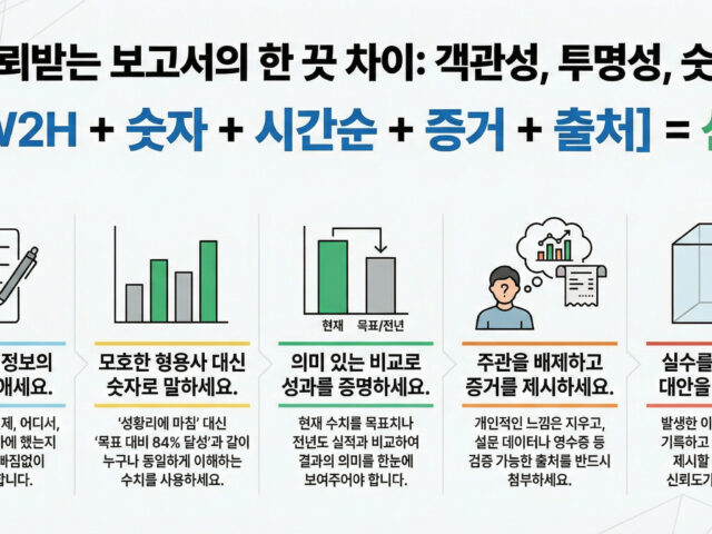 5. 신뢰받는 보고서의 한 끗 차이: “객관적으로, 투명하게, 숫자로”