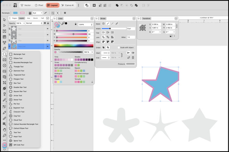 Affinity – 3-02. 도형 툴 사용 방법