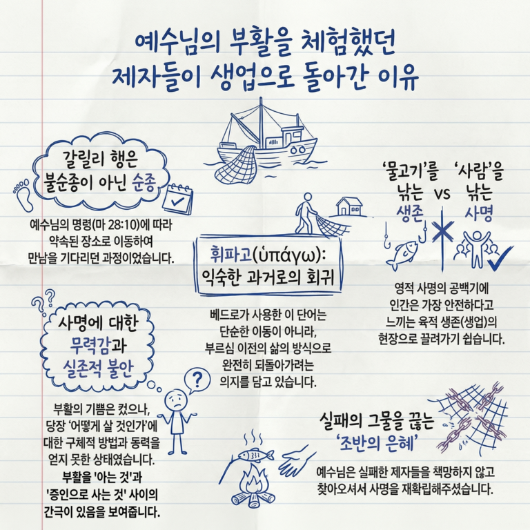 예수님의 부활을 체험했던 제자들이 생업에 복귀한 이유