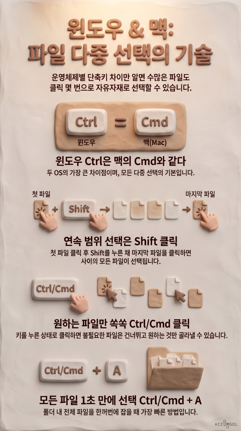 탐색기(파인더)에서 여러개의 파일을 선택하는 방법