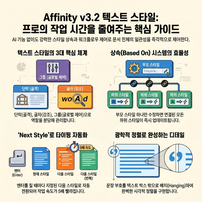 Affinity v3.2 텍스트 스타일 핵심 가이드