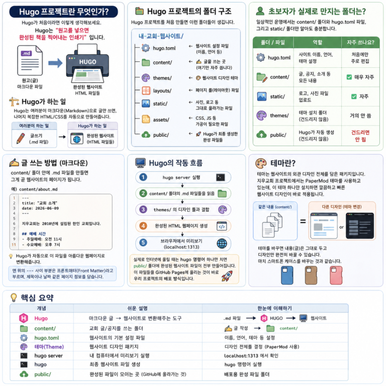 교회 홈페이지 무료 제작 매뉴얼 Chapter 3. Hugo 프로젝트 시작하기