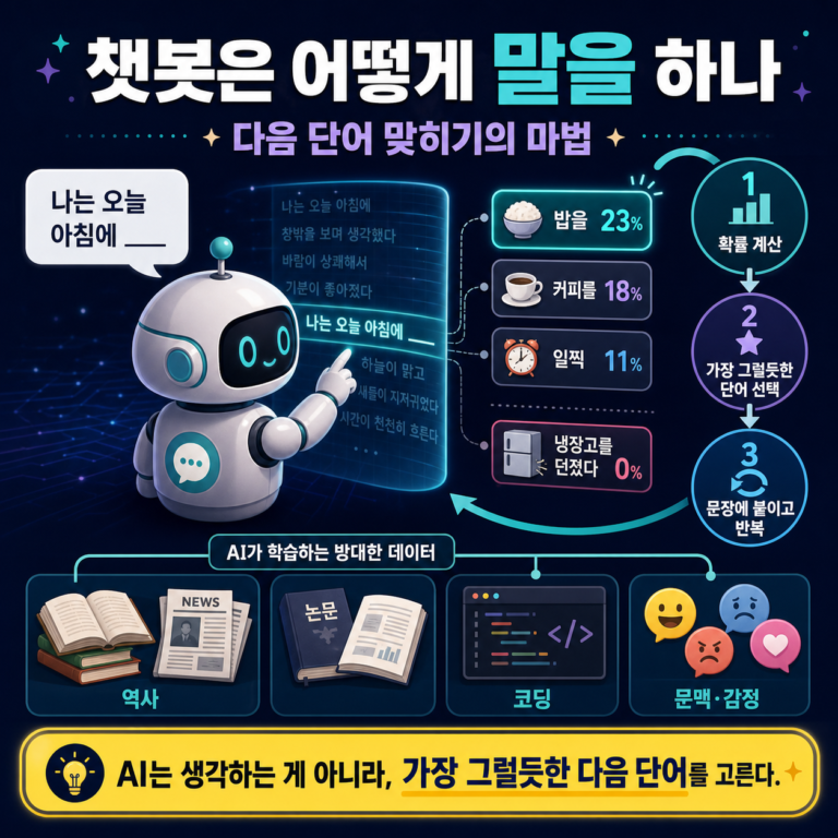 챗봇은 어떻게 말을 하나 — 다음 단어 맞히기의 마법