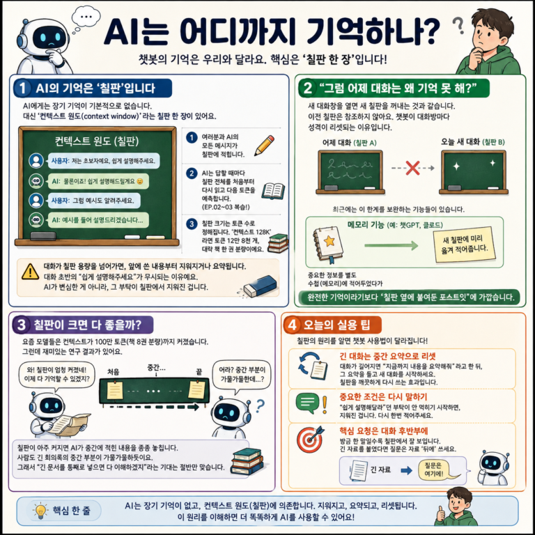 AI는 어디까지 기억하나 — 컨텍스트라는 칠판