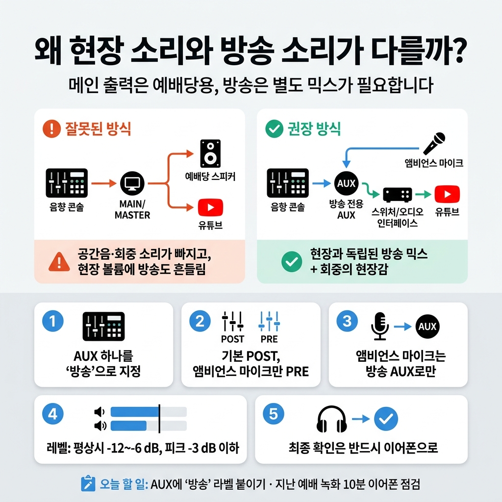 1. 예배당에선 잘 들리는데, 유튜브에선 이상한 이유