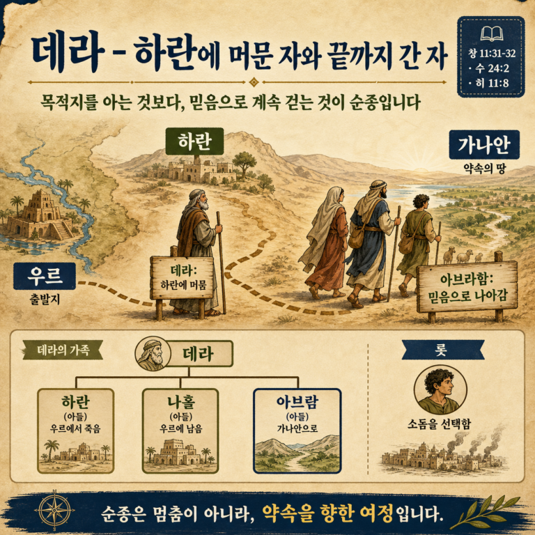 믿음의 계보 7회 · 데라 — 하란에 머문 자와 끝까지 간 자