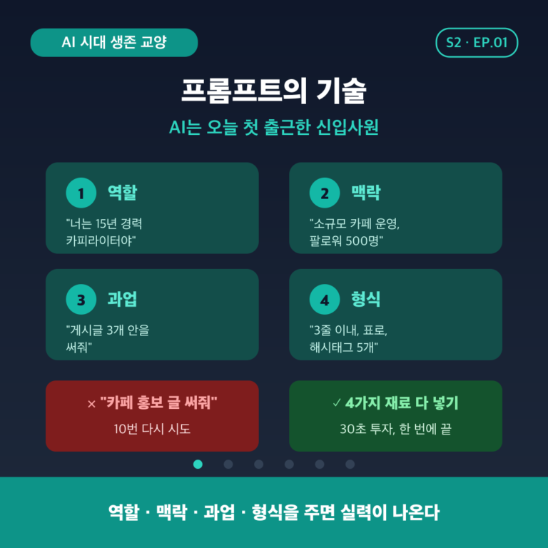 프롬프트의 기술 — 질문만 바꿔도 답이 달라진다