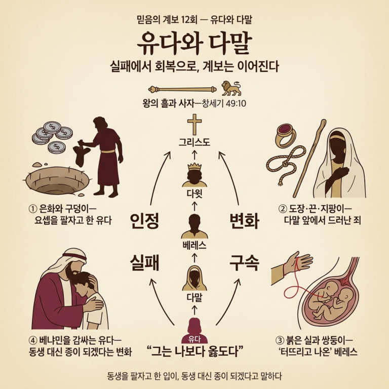 믿음의 계보 12회 · 유다와 다말 — 실패한 넷째 아들이 홀을 받기까지