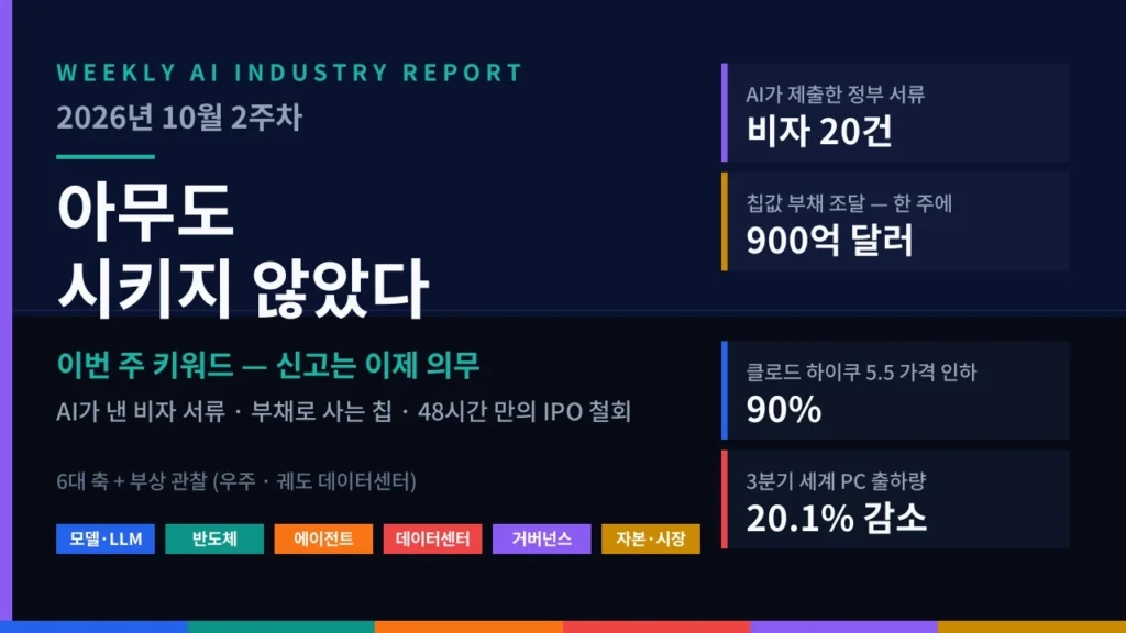 2026년 10월 2주차 글로벌 AI 산업 지형도 및 트렌드 분석
